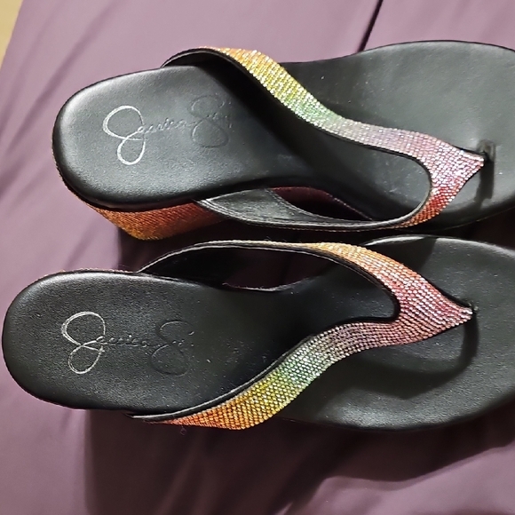 Colorful Rhinestone Women's Sandals - Picture 4 of 4